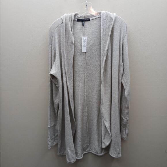 White House Black Market NWT Hooded Open Front Cardigan Warm Neutral Size XL - Picture 1 of 10